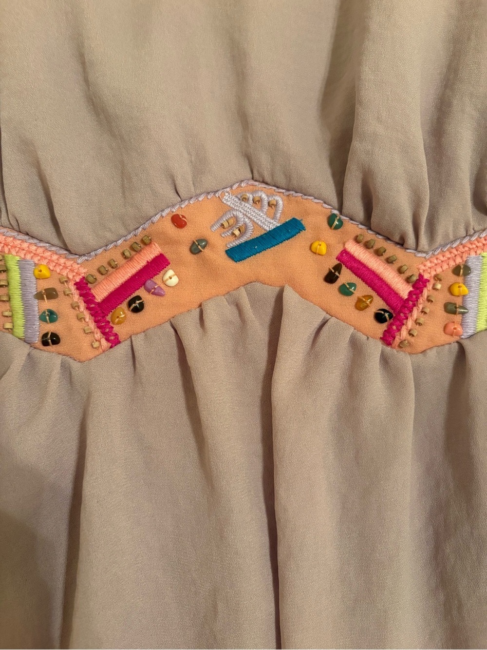 Altar’d State Embroidered Chiffon Dress Small Boho Fit Flare Festival EUC - Picture 4 of 8